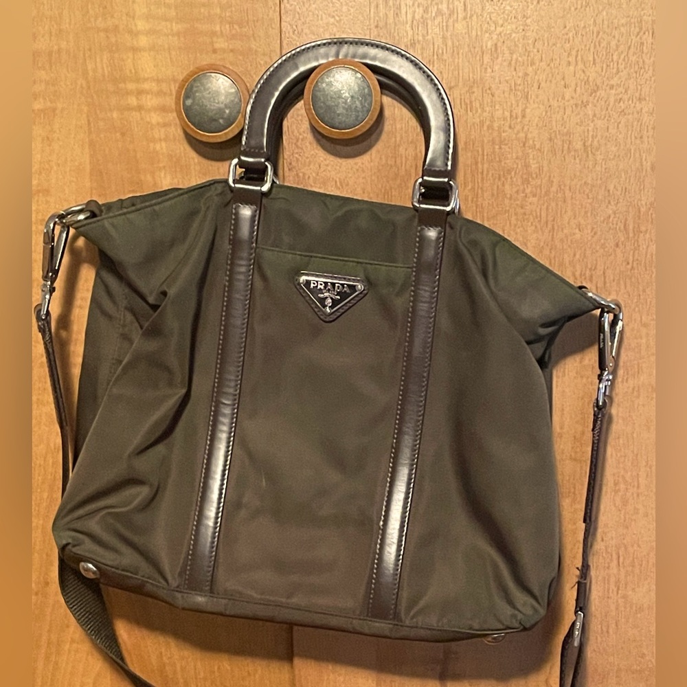 Authentic Prada Tessuto Nylon & Saffiano Leather crossbody purse